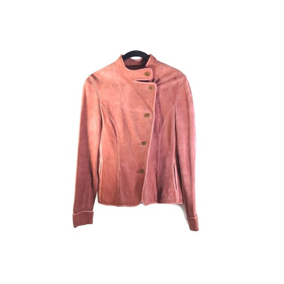 Vintage Anne Klein Suede leather Moto jacket Size Small Vintage 80s - Picture 2 of 8